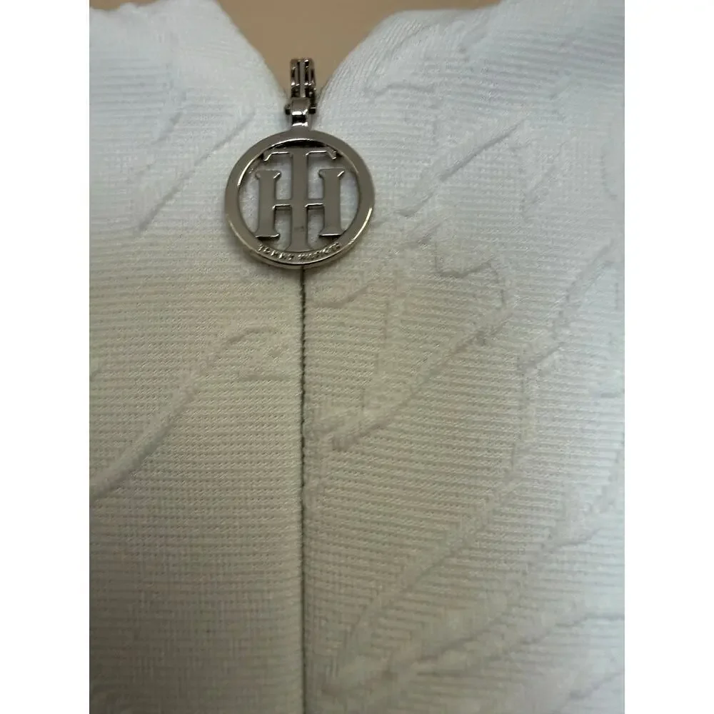 Tommy Hillfiger white on white form fitted dress womens size 14